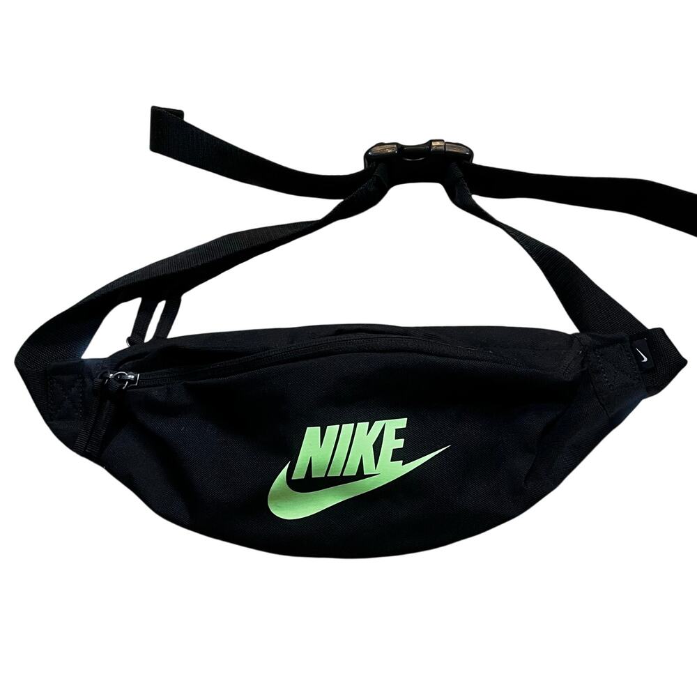 Nike Black Belt Pack with Neon Green Swoosh